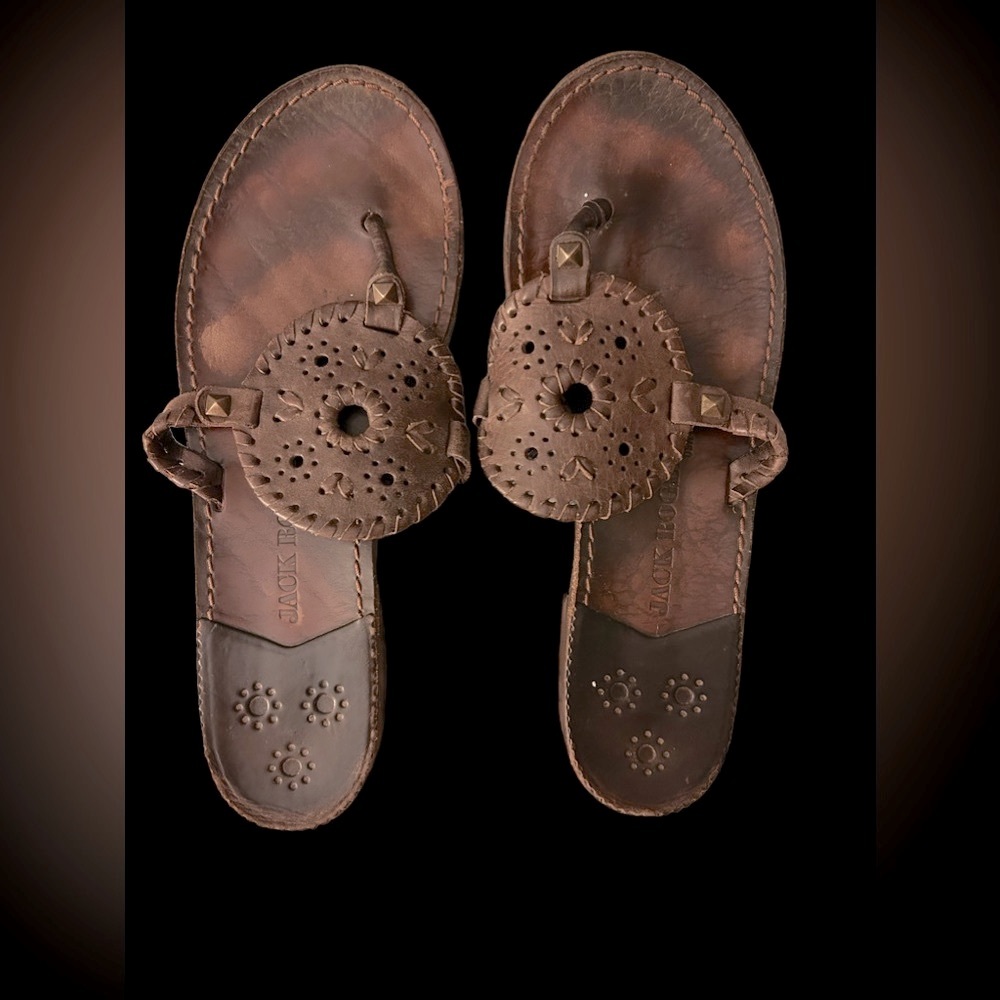 Jack Rogers Medallion thong sandals- brown